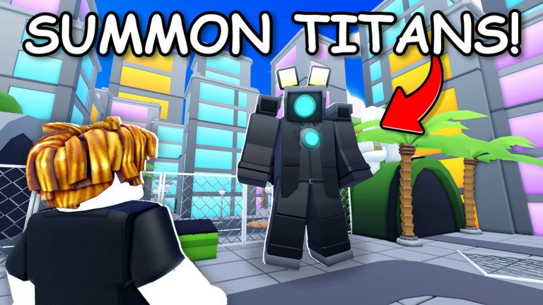 Official Alliance Tower Defense artwork: a character facing a large black titan unit in a city lane